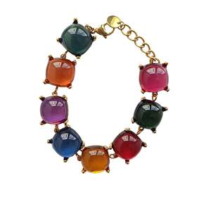 สร้อยข้อมือแฟชั่น SmileJoyas รุ่น SL2506-3-75 ทำจากสแตนเลสสตีล 316L ชุบทอง PVD ทนทาน ประดับด้วยหินหลากสี - Product Image 1