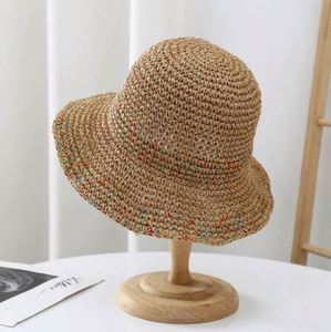 Wholesale Crochet <b>Straw</b> <b>Hat</b> Summer Hollow Sun <b>Hat</b> Breathable Wide Brim Knitted <b>Straw</b> Bucket <b>Hats</b> for Women - Product Image 2
