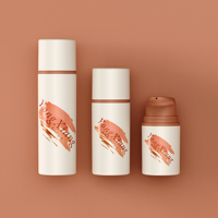 Bouteille de lotion en plastique de 15ml 30ml 50ml Bouteille à pompe sans air en PP Couleur et logo personnalisés pour crème de soin avec emballage cosmétique