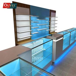 Exhibición personalizada de dispensario de humo, estante de exhibición Led de tabaco al por menor, vitrina de exhibición, tienda de humo, vitrina de vidrio con cerradura - Product Image 4