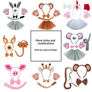 Serre-tête en tissu pour enfants, motif animaux de la ferme (Pug, Dalmatien), idéal pour la maternelle, les spectacles et les jeux, vente en gros - Product Image 4