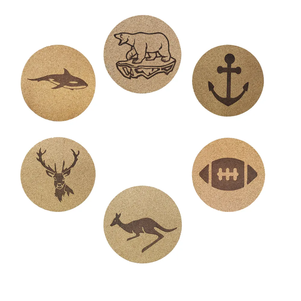 Kukesi Wholesale Blank Customized Drink Cork Placemats and Cork Coaster Natural 4 Inches Dining Table Coffee Cup Mats Cork