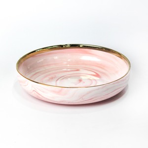Veweet — <span class=keywords><strong>service</strong></span> de table en <span class=keywords><strong>porcelaine</strong></span> de marbre rose à bordure dorée, ensembles de vaisselle de luxe, en céramique, pour la maison, hôtel - Product Image 5