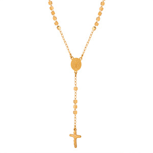 สร้อยคอจี้รูปกางเขนชุบทอง 18K สแตนเลสสตีล - Product Image 1