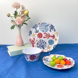 Khuyến mãi chống vỡ Nhà Bếp Bộ đồ ăn cá nhân Decal thiết kế bữa ăn tối tấm Bát <span class=keywords><strong>Set</strong></span> hộp màu 18 cái Bộ đồ ăn - Product Image 6