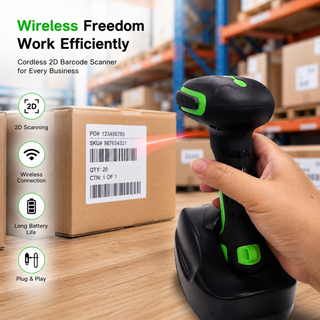 Shockproof IP68 Industrial Handheld Barcode Scanner Support 1D 2D QR Code Wireless Bluetooth for Stock Inventory Management
