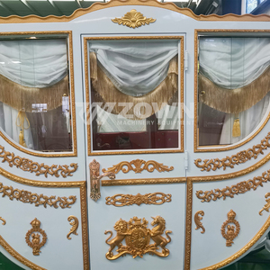รถม้าไฟฟ้า ZOWN รุ่น Royal Horse Carriage สีขาวทอง พร้อมล้อทึบ สำหรับทัวร์ในเมือง งานแต่งงาน และสวนสาธารณะ - Product Image 5