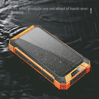 Banque d'alimentation solaire 15W, charge rapide sans fil, haute capacité 20000mAh, batterie Li-Polymère, écran LED, sortie Type-C, Ultra Micro USB