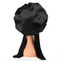 Bonnet en Soie de Haute Qualité le Plus Vendu avec Long Ruban Élastique, Grande Taille, Bonnet de Nuit pour Soin des Cheveux, Utilisation Domestique, Bonnet en Satin