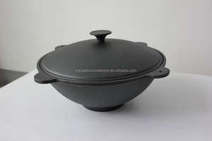 Venta al por mayor Gran <span class=keywords><strong>caldero</strong></span> ruso 15L <span class=keywords><strong>hierro</strong></span> fundido Kazan olla uzbeko ruso <span class=keywords><strong>hierro</strong></span> fundido Kazan olla con tapa - Product Image 4