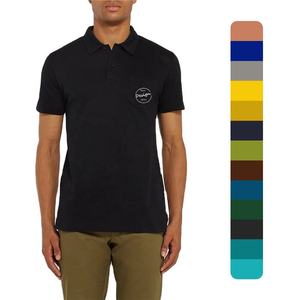 Diseñador personalizado logotipo bordado Golf 95 algodón 5 poliéster manga corta negro deporte en blanco hombres Slim Fit polos - Product Image 1
