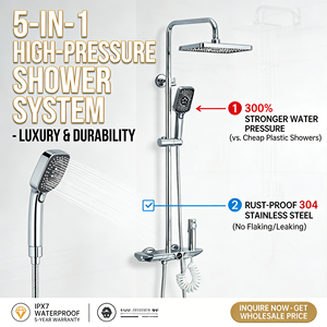Columna de Ducha Inteligente Moderna con Lluvia Superior, Mezclador Termostático y Cabezal de Ducha Digital - Product Image 5