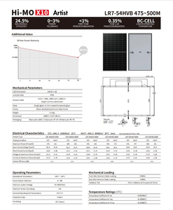 แผงโซลาร์เซลล์ Hi-MOX10 รุ่น LR7-54HVB-475M แบบฮาล์ฟเซลล์ ประสิทธิภาพ 23% เพื่อการผลิตพลังงานที่ดีที่สุด LR7-54HVB-475M Solar Ener - Product Image 6