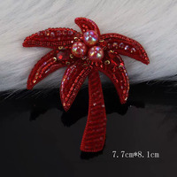 Garniture de broderie en strass 3D à dos plat, motif rond, motif poisson-scie, fleurs perlées, à coudre sur vêtement