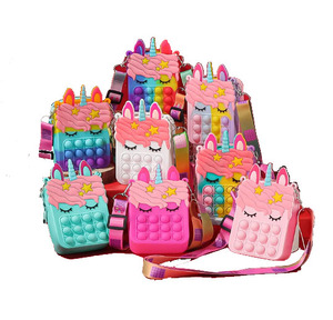 Porte-monnaie en Silicone pour enfants, <span class=keywords><strong>licorne</strong></span>, mignon, Animal, Mini femme, Push PopIt, jouet, 2023 - Product Image 2
