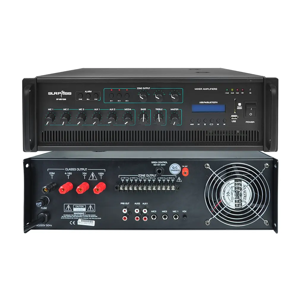 Système SURPASS 1500W Pa contrôle à 6 zones bluetooth/MP3/FM système de cinéma maison mélangeur professionnel amplificateur de puissance