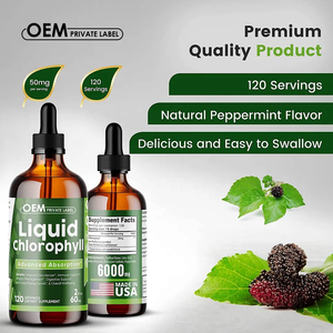 Biocaro OEM Vente en Gros Marque Privée Alfalfa Vegan <span class=keywords><strong>Splina</strong></span> Syrup 6000Mg Gouttes d'Eau Chlorophylle Liquide avec Liquide de Vison - Product Image 3