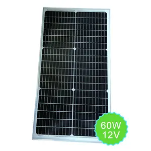Painéis solares de cristal único para a geração de energia da escola em casa painéis solares de silicone monocristalino 60w