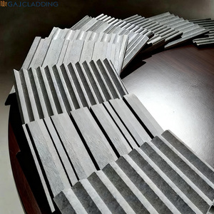 แผ่นไฟเบอร์ซีเมนต์แกะสลัก <span class=keywords><strong>3</strong></span> มิติ แบบกำหนดเอง ลายคอนกรีต สำหรับบุผนังภายในแบบมีร่องพร้อมเส้นเงา - Product Image 1