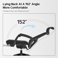 Chaise de bureau ergonomique moderne en maille noire certifiée BIFMA de qualité supérieure avec soutien lombaire réglable, dossier haut et repose-pieds