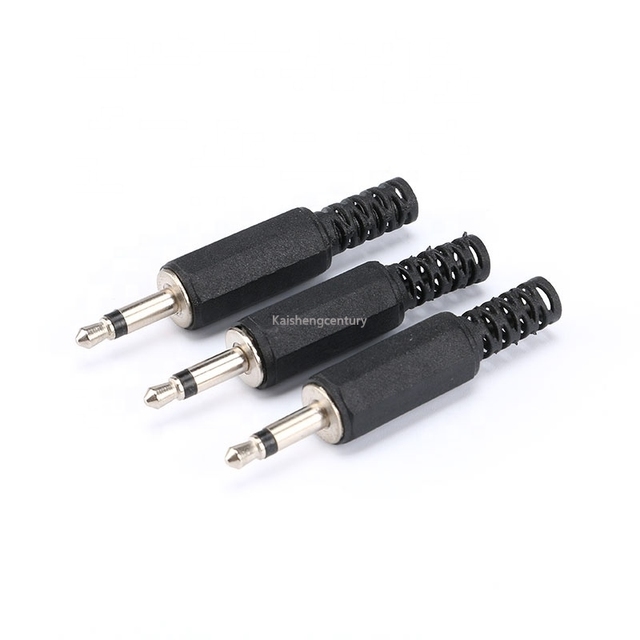 10Pcs 3.5mm Jack Plug Audio Jack Plug Headphone Male Connector 3.5 Mono Plug with Black Plastic Housing for Phone HKSY