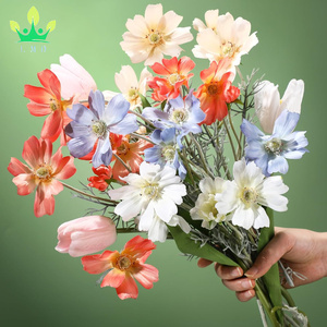 Tulipes <span class=keywords><strong>artificielles</strong></span> Cosmos en soie, 8 pièces, <span class=keywords><strong>fleurs</strong></span> sauvages, longue tige, <span class=keywords><strong>bouquet</strong></span> de printemps coloré pour la décoration de table de jardin de mariage floral - Product Image 3
