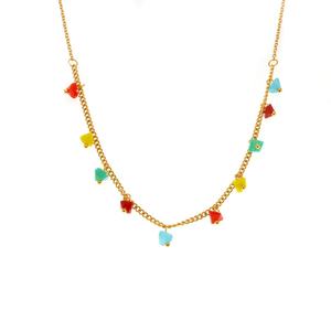 Collar de Diamantes de Colores Chapado en Oro de 18k Que No Se Deslustra, con Zirconia, Piedra de Nacimiento, Acero Inoxidable, Conjuntos de Joyería Fina de Moda para Mujer - Product Image 2