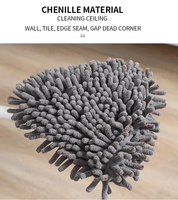 Nettoyeur de vadrouille murale avec manche long, outil de nettoyage de vadrouille murale pour nettoyer les murs, plinthes, plafond, fenêtre, sol