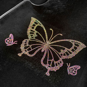 5 pièces tapis de sol de <span class=keywords><strong>voiture</strong></span> en cuir Bling <span class=keywords><strong>papillon</strong></span> <span class=keywords><strong>voiture</strong></span> intérieur antidérapant coussin de sol avant arrière tapis pour <span class=keywords><strong>voiture</strong></span> universelle - Product Image 4