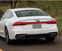 Kit Diffuser Bumper Belakang untuk Audi A7 2019 Upgrade ke Gaya S7 dengan Knalpot Quad Outlet dan Konversi Lip Tail Throat