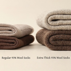 High Quality Autumn <b>Winter</b> Merino Wool <b>Socks</b> for Men Women Cold-Resistant Warm Thickened Solid - Product Image 2