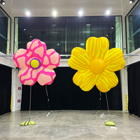 Fleurs gonflables personnalisées avec éclairage LED à motifs, fleurs géantes jaunes et roses, décoration gonflable pour la scène et la décoration des parcs