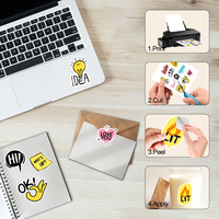 Kertas Stiker Vinil Cetak Premium Kertas Berlapis Matte Grosir Kustom A3 A4 Lembar Kertas Stiker Putih untuk Pencetakan Inkjet