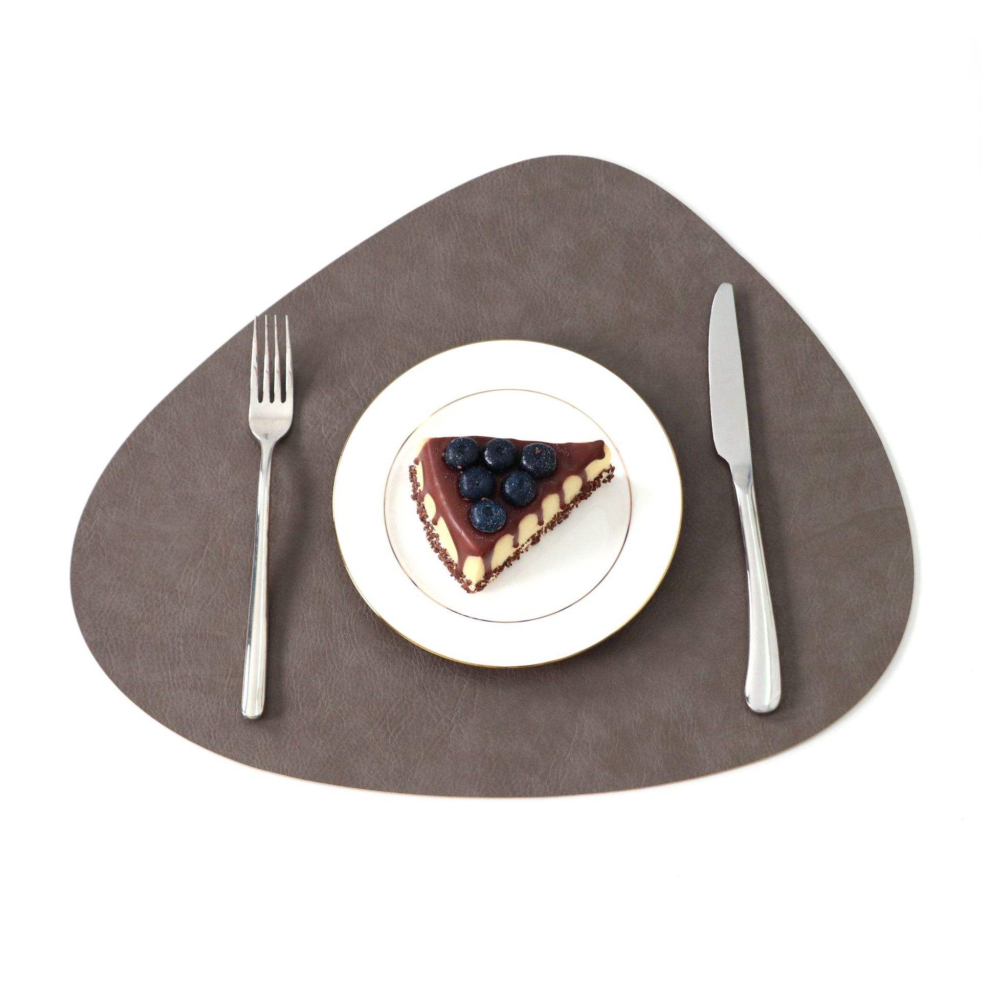 Cuir de vachette - marron thé en forme de larme - curcuma