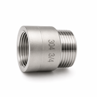 Adaptateur en acier inoxydable 304 BSPP BSPT, corps solide forgé à froid, 3/4 pouce DN20, surface lisse, raccords de tuyauterie filetés mâle-femelle ZL