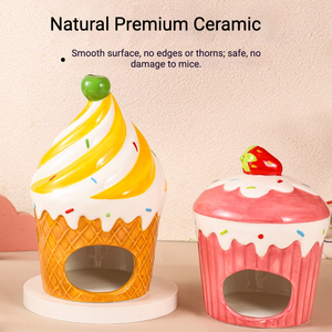 Escondite <span class=keywords><strong>Grande</strong></span> para Hámster con Función <span class=keywords><strong>de</strong></span> Refrigeración, Material Cerámico Ecológico en Forma <span class=keywords><strong>de</strong></span> Donut - Product Image 6