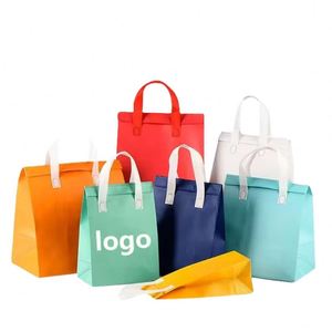 Sac isotherme personnalisé de luxe réutilisable et écologique en non-tissé, grande capacité, avec impression de lettres, pour la livraison de repas en restaurant - Product Image 5