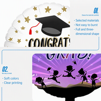 Nouvel Arrivage BLN – Ballons en Aluminium Mylar Ronds pour Cérémonie de Remise des Diplômes, Décoration de Fête de Remise des Diplômes, Fournitures en Gros