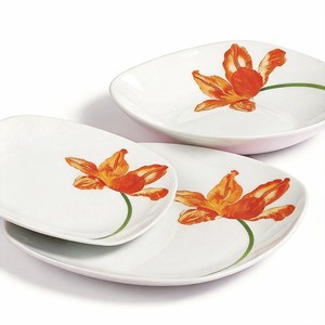 Service de table carré en porcelaine 18 pièces, écologique, avec assiettes blanches à motifs floraux, pour 6 personnes - Product Image 3
