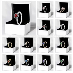 خاتم نحاسي أبيض مطلي بالذهب الوردي مع حجر أحمر طبيعي لامع للنساء في الحفلات، توريد حصري عبر الحدود - Product Image 2