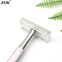 Rasoir de sécurité à double tranchant en aluminium CNC, manche en acier inoxydable 304, peigne fermé, poignée moletée, rasoir pour rasage humide, homme, barbier