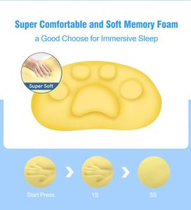 Thấp moq gấu trúc sang trọng bàn chân hình học massage Giường hiện đại tre vụn Bộ nhớ bọt gối không gây dị ứng thoáng khí cổ - Product Image 2