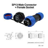Signal de contrôle d'alimentation SP13 3 broches circulaire Push Lock IP68 connecteur mâle femelle prise étanche