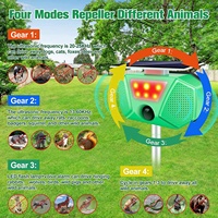 SAIJZEK Nouveau Design OEM Répulsif Solaire Ultrasonique Étanche IP66 Contre les Martres et les Chats pour l'Extérieur, Dispositif Anti-Animaux Sauvages