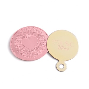 Espejo de Maquillaje Redondo Pequeño y Encantador de Acero Inoxidable con Adhesivo Epóxico y Bolsa de PU, Venta al por Mayor - Product Image 1