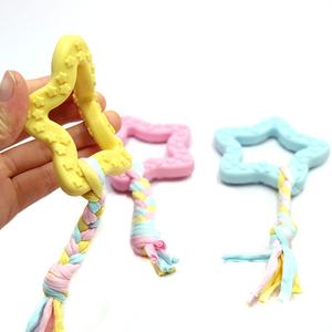 Çevre dostu TPR yıldız şekli diş temizleme köpek çiğnemek oyuncak Pet kauçuk oyuncaklar ile bez halat köpek TPR oyuncak - Product Image 6