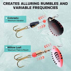 4 pcs/set स्पिनर कोलैडो के साथ मछली पकड़ने का लालच, लंबे कास्टिंग बेस पाइके ट्रेउट के लिए सोनिक कंपन - Product Image 4