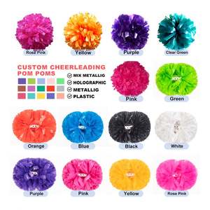Pompones personalizables de plástico rosa para porristas Material PE respetuoso con el medio ambiente para deportes y entretenimiento - Product Image 2