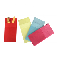 Vente en gros de couverts colorés serviettes de poche serviettes en papier jetables Airlaid tissu comme des serviettes de table