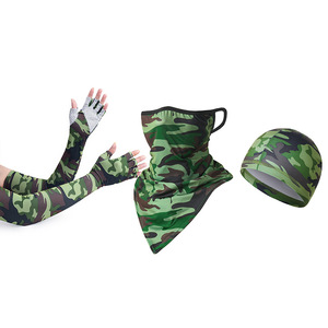 Kit de protection solaire pour le cyclisme avec gants, écharpe, casquette et manches UPF 50 anti-UV, vêtements de sport unisexes pour l'extérieur - Product Image 4